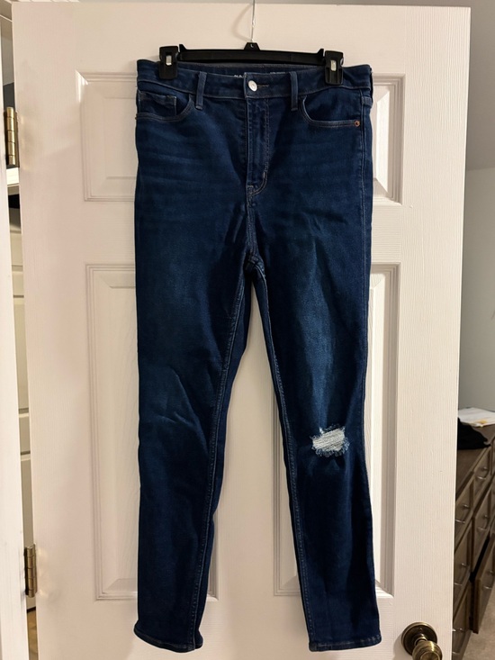 Old Navy Denim - Old Navy Dark Blue Skinny Jeans with Distressed Knee